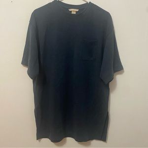 Dark Blue T-Shirt Dress with Leg Splits